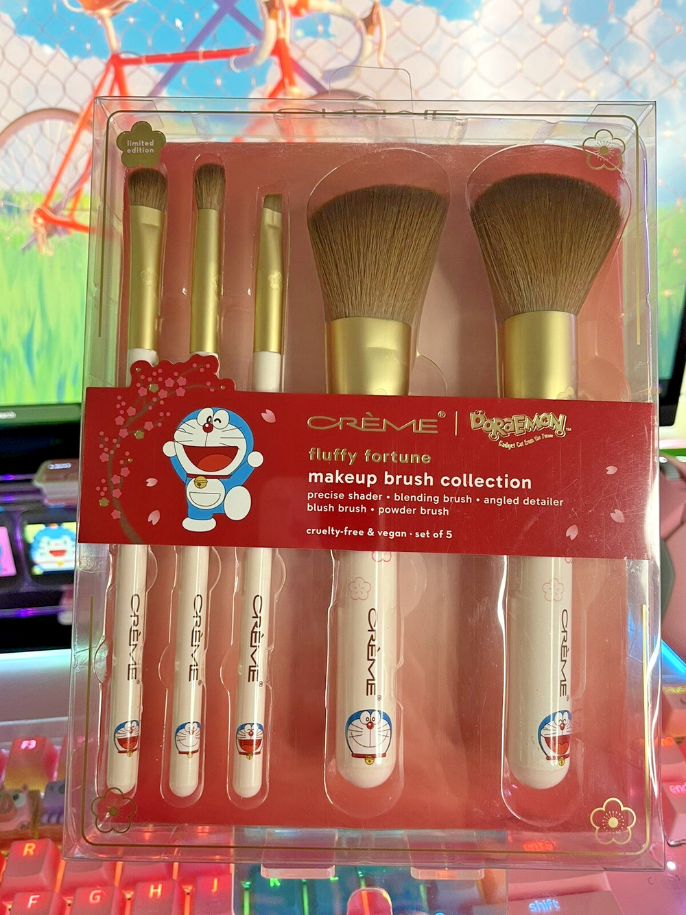 The Creme Shop Doraemon Brush Collection 5 Silky Soft Set Korea Fluffy Fortune
